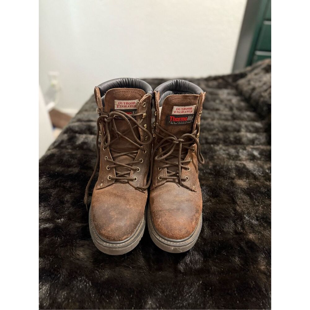 Outdoor Exchange Mens Steel Shank work Boots Sz 12 leather